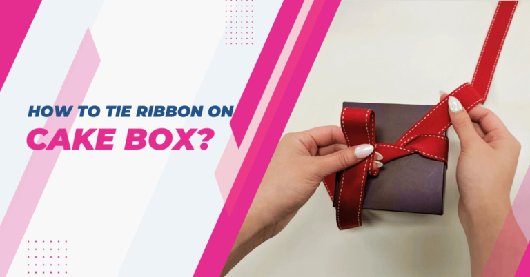 How to tie a ribbon on a cake box?